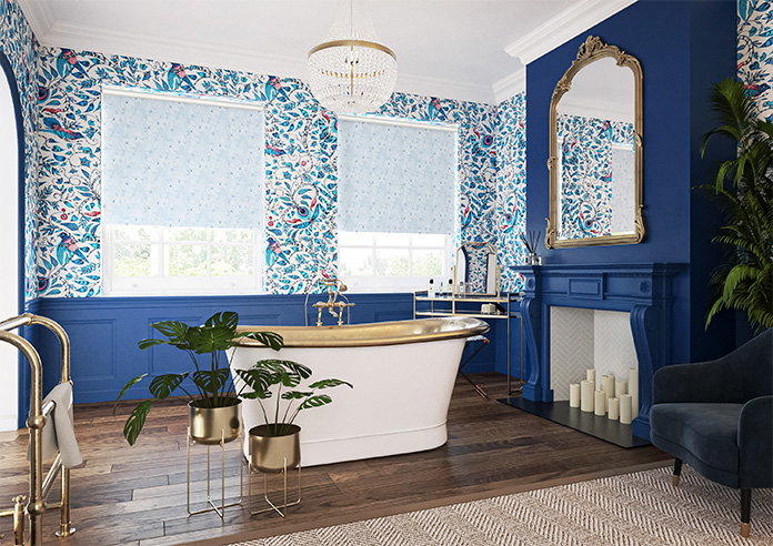 Peruvian Parrots, Mica Blue - Twist&Fit Roller Blind - Image 7
